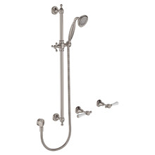 Lillian Lever Rail Shower Set With Ceramic White Handle